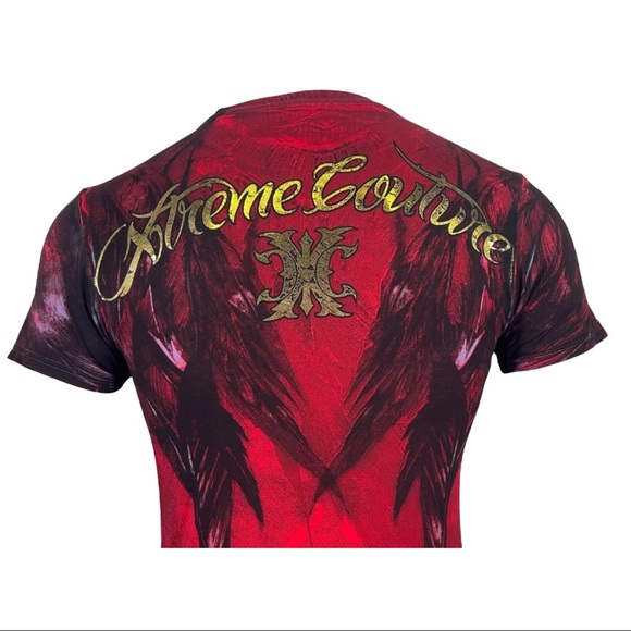 Xtreme Couture By Affliction Men's T-Shirt Dark Doman Biker Red Tattoo S-5XL - Picture 9 of 10